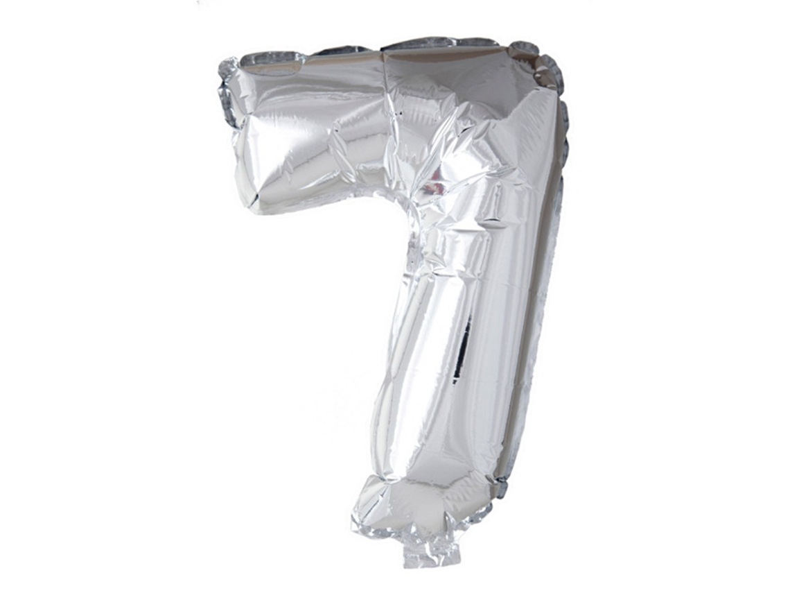 Balão WEFIESTA Foil Número 7 Prateado
