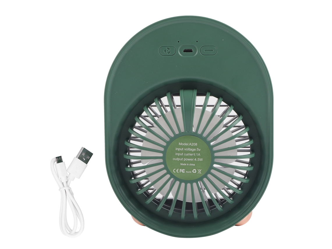 Usb Air Cooler Desktop Cooling Fan Portable 200ml Humidifier Green