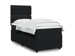 Vidaxl Cama Com Molas/colchão 80x200 Cm Veludo Preto