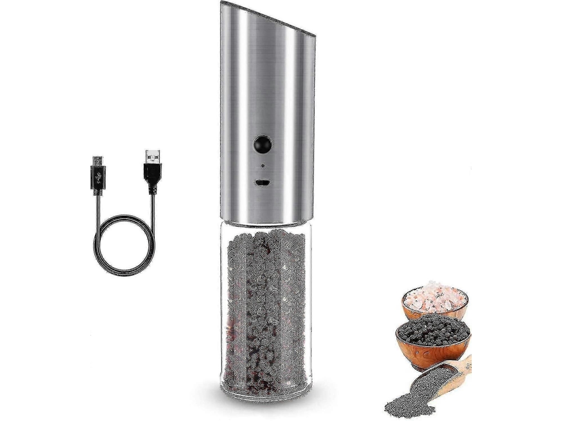 Moedor de Pimenta Elétrico Recarregável, Elétrico, Sal e Automático por Gravida De, Recarregável Via Usb, Alta GOKOCO