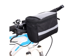 Cesta De Bicicleta Dianteira Com Refletor, 21x15,5x13 Cm, Poliéster, Preta Dureforward