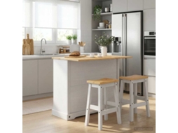 Vidaxl Armazenamento De Cozinha 2 Unid. Branco E Cera De Mel