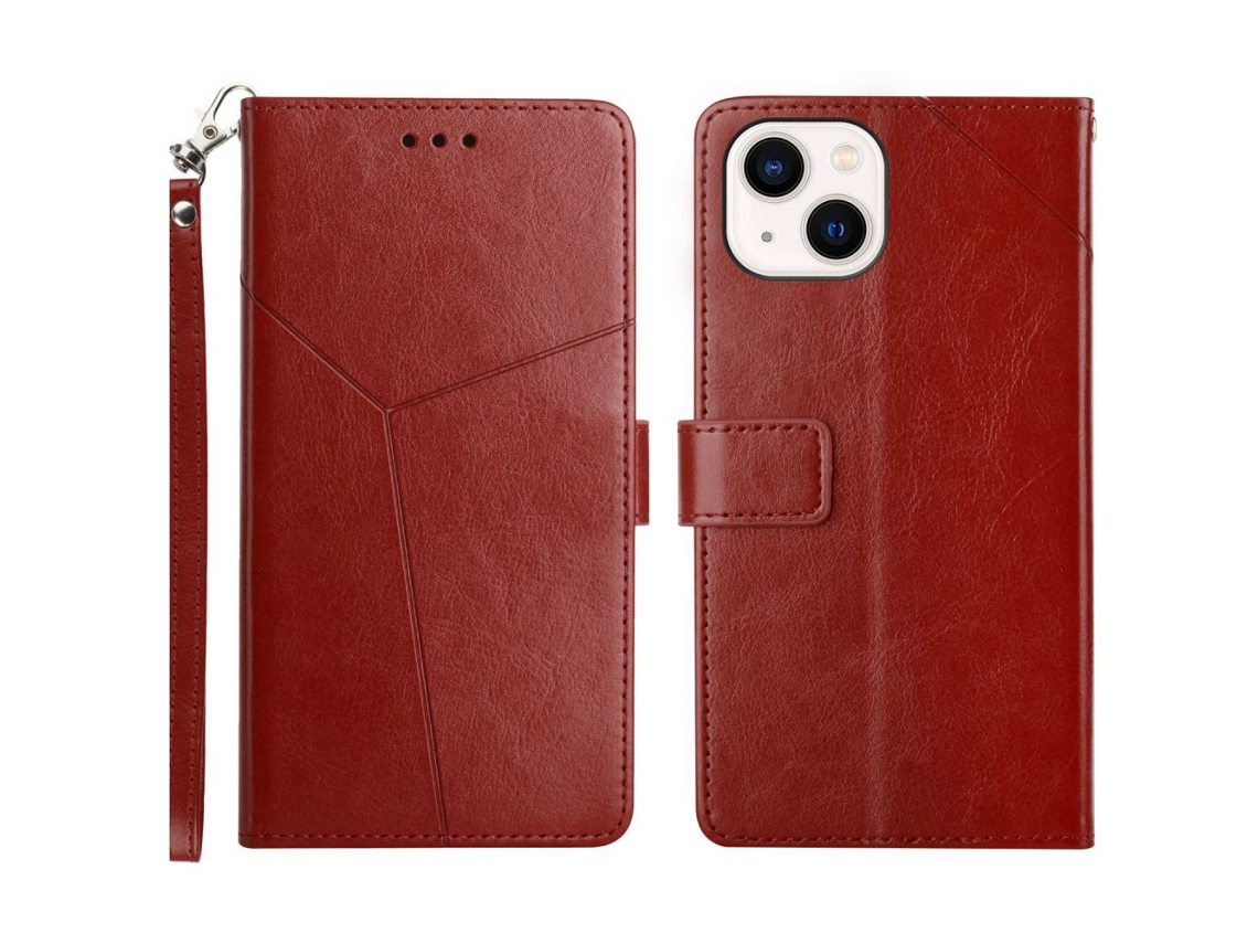 Capa Quedas Para Iphone 15 Plus Pele Sintética Castanho