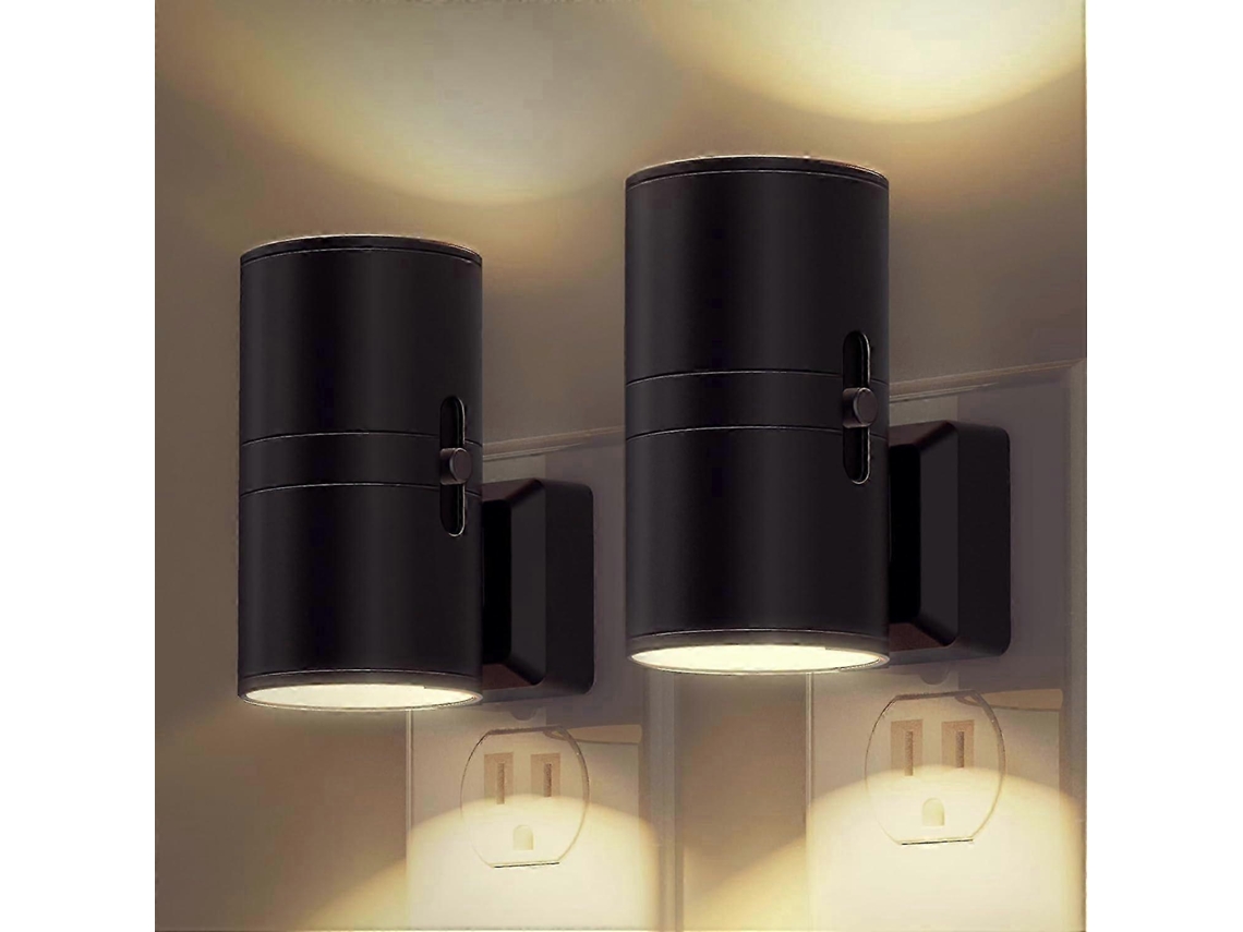 Conjunto de 2 Luzes Noturnas Led com Plugue, Luzes Noturnas Modernas para Tomadas de Parede, Sensor Crepuscular, Luz Branca Suave de 3000k BRILVIBERA