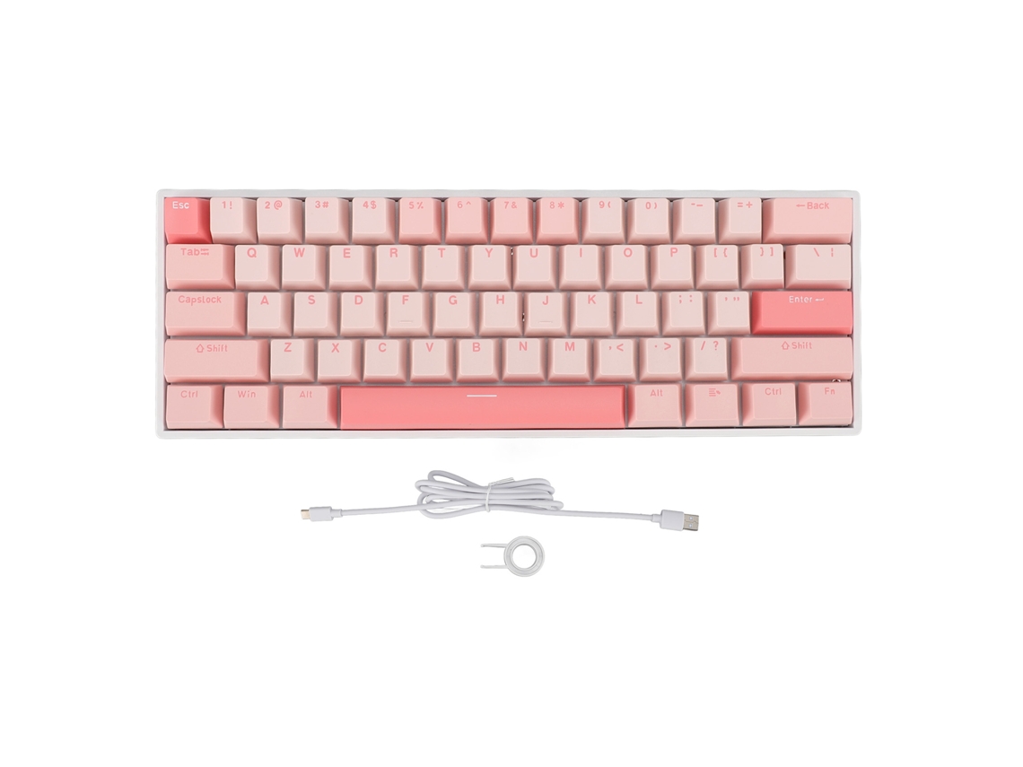 Teclado Mecânico 61 Teclas Switch Azul Rgb Usb C Fio Para Harmony Os Jogos E Trabalho