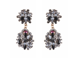 Brincos Pendentes Luxuosos Com Strass Florais