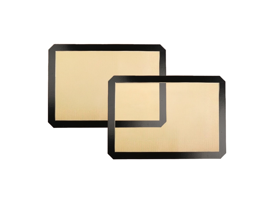 Conjunto De 2 Tapetes De Silicone Antiaderentes Para Assar, 42 × 29,5 Cm, Cor Cinza Escuro E, Reutilizável