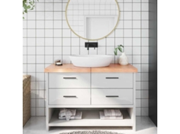 Vidaxl Bancada P/ Wc 120x60x(2-6) Cm Madeira Maciça Tratada Castanho