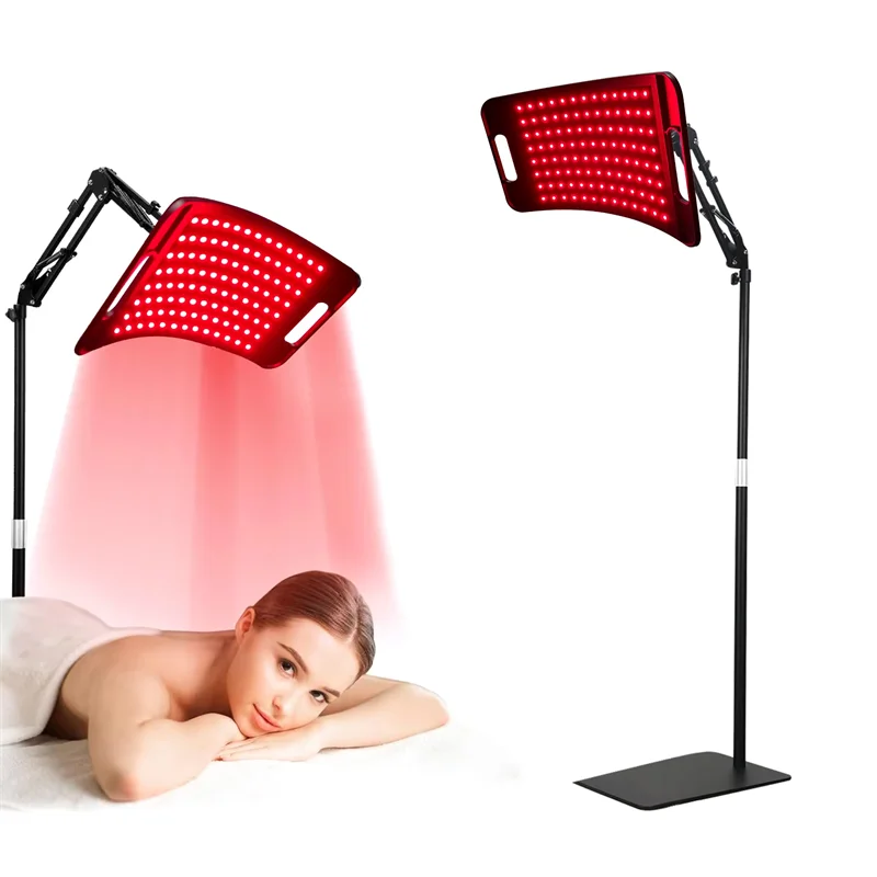Lâmpada De Terapia Com Luz Vermelha (padrão Europeu, Preta) Com Suporte Ajustável, 660/850 Nm