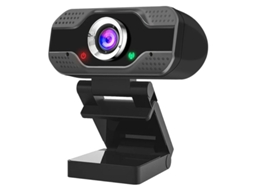 Webcam Bestvite HD 1080P com microfone para videoconferência, aulas e streaming online (preta)