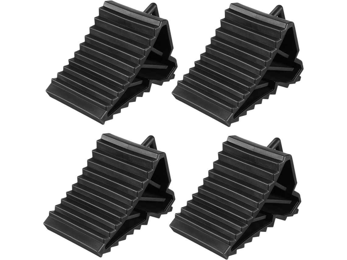 Conjunto de 4 peças de blocos antiderrapantes para rodas e barras estabilizadoras de veículos.