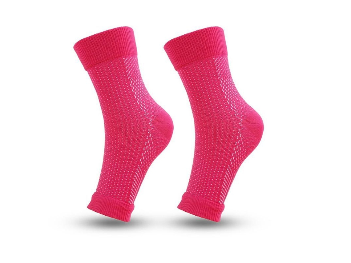 2026-calcetines De Compresión Para Tobillo Antifatiga Con Soporte Plantar Alivia Hinchazón Unisex Deportivos Egt S-m Rosa Vermelha 1 Par