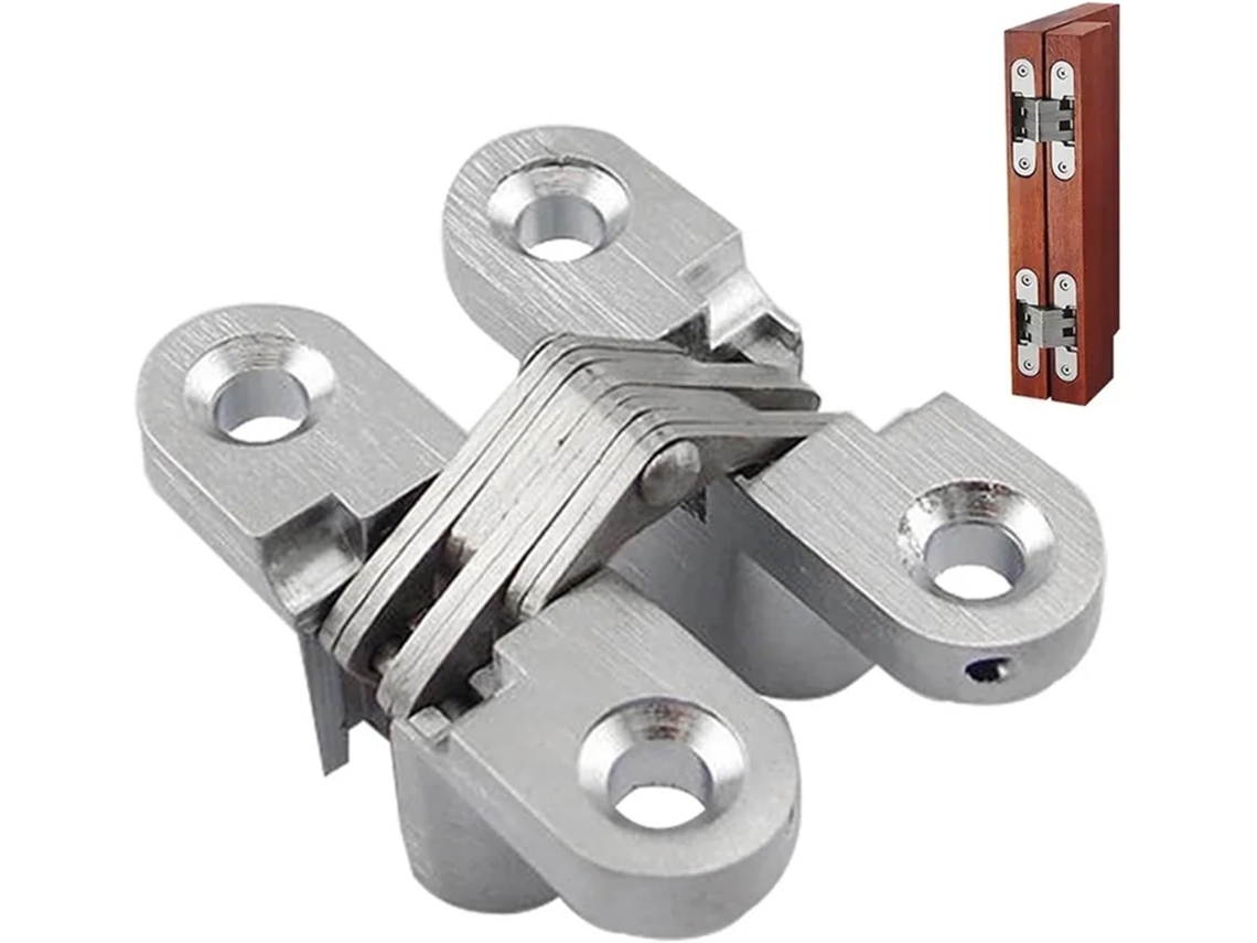 Conjunto De 4 Dobradiças Ocultas Em Aço Inoxidável Com Parafusos, Conector Invisível Para Portas Dobráveis Tipo Janela