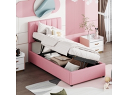 Cama Infantil Rosa 90x200 Hidráulica Linho Alta