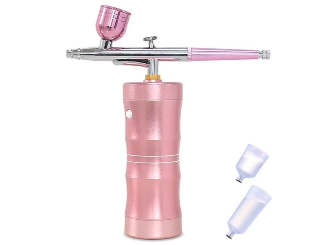 Kit Aerógrafo Portátil Bsy 1115 Com Mini Compressor De Ar Rosa Yizhood