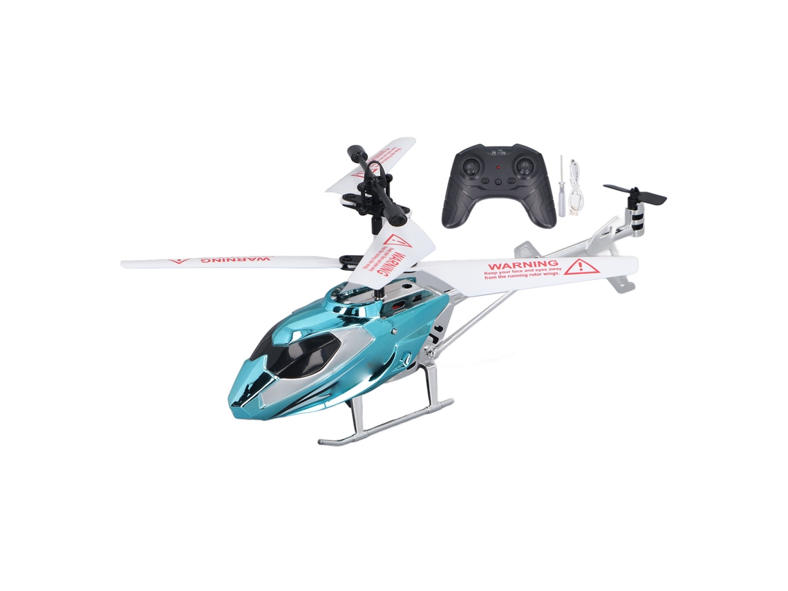 Ats brinquedo de Helicóptero Rc de Liga Resistente a Quedas 2,5 Canales com Luzes Led Azuis Controle Remoto para Crianças