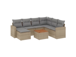 Garden Sofa Set, Garden Sofa Sets Vidaxl Bege Rattan / Vime (n/a)