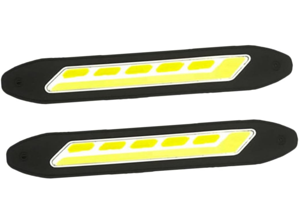 Kit Com 2 Luzes Diurnas De Led Para Carros, À Prova D Água Ip68, Em Silicone, Com Duas Cores Piscantes, 6w 1000lm