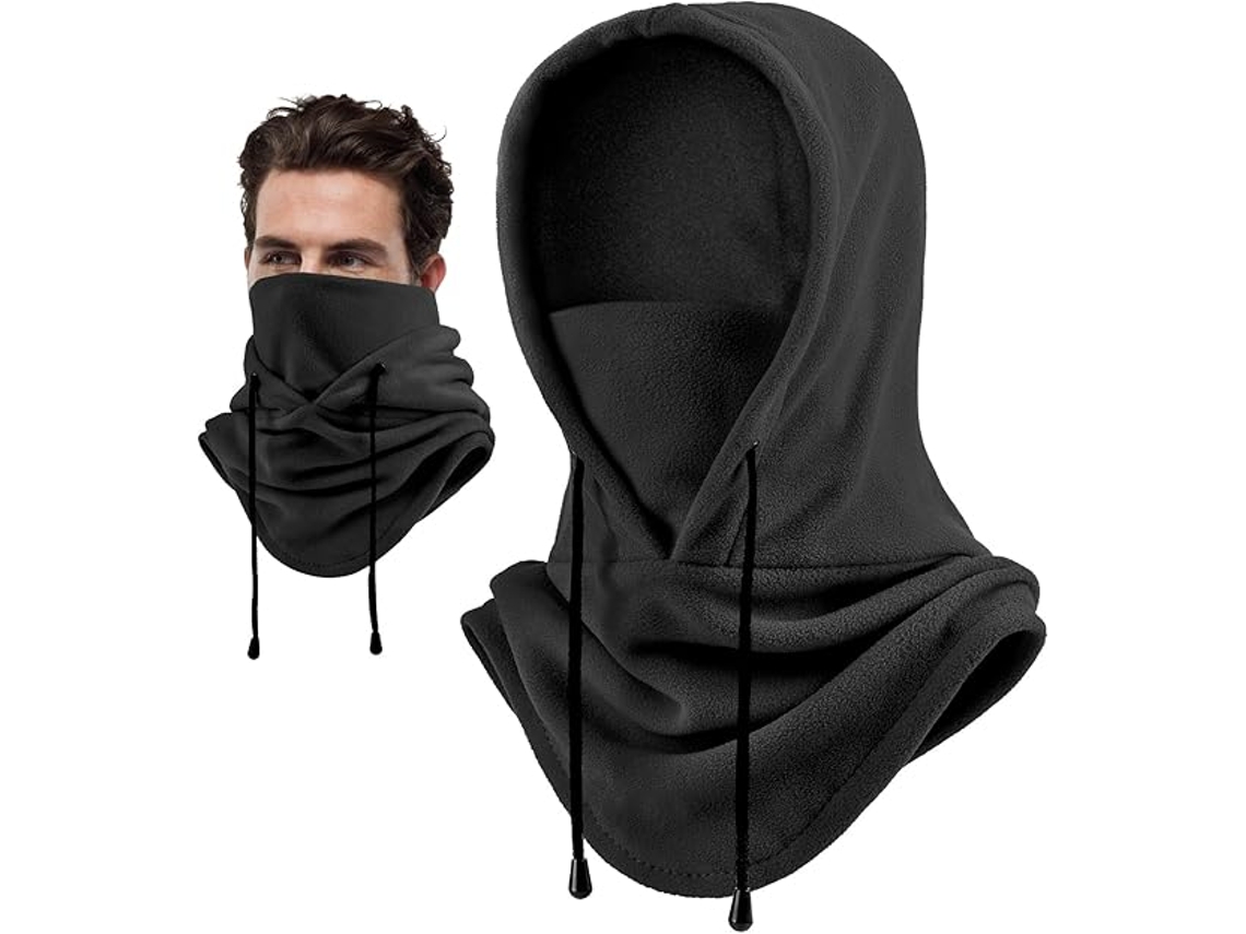 Chapéu de Esqui Preto, Máscara de Lã Multifuncional, Adequado para Clima Frio BRILVIBERA