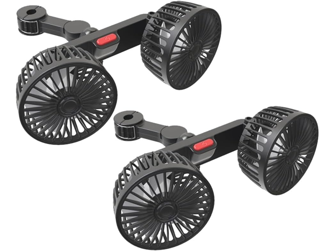 Ventilador De Carro F4207 Com Duas Cabeças E Interface Usb, Multifuncional E Prático