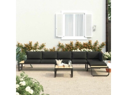 Vidaxl Sofás De Canto Para Jardim Com Almofadões 4 Pcs Alumínio E Wpc