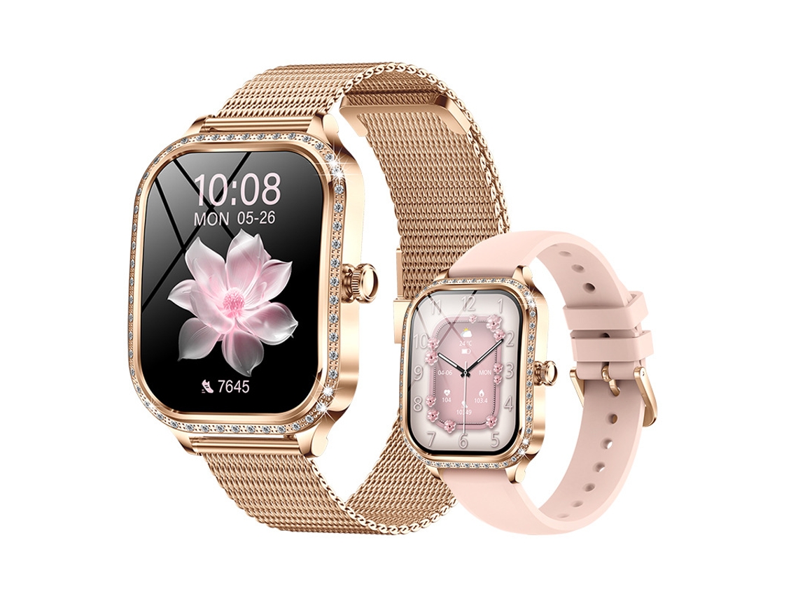 Smartwatch Yizhood Mk88 1.75'' Com Monitoramento De Saúde E Assistente De Voz – Ouro