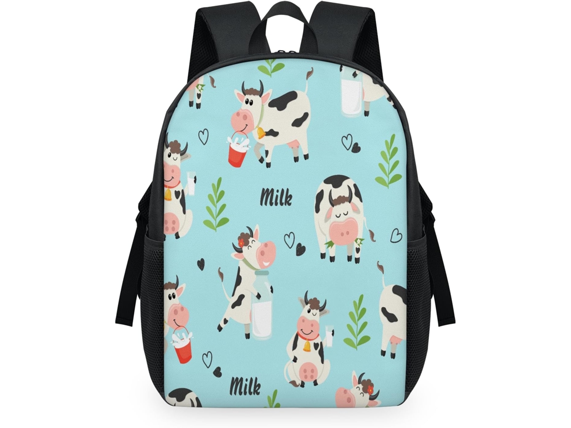 Mochila Tropicallife com Estampa de Vaca Fofa para Crianças 32 5 X 15 X 44 9 Cm Tecido de Malha Estampa de Vac S/MARCA