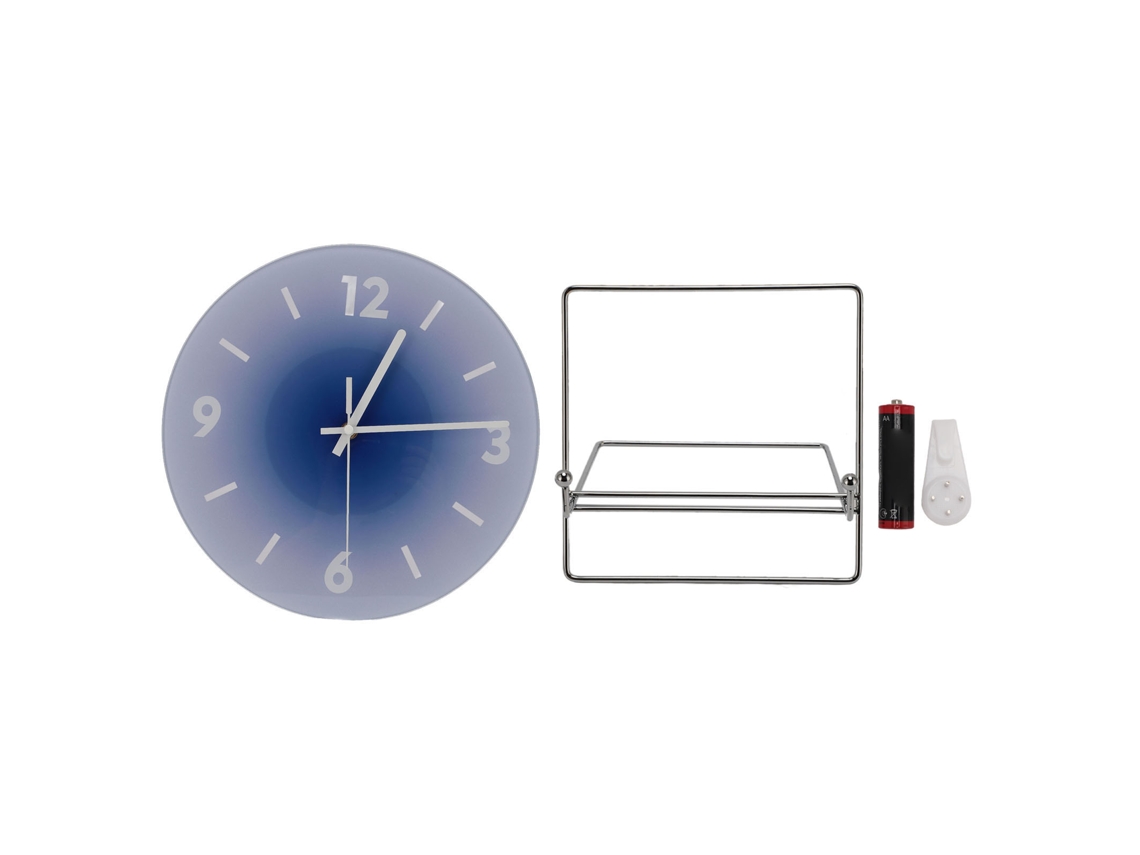 Reloj de Pared, 30 cm, silencioso, pilas, azul | S/MARCA