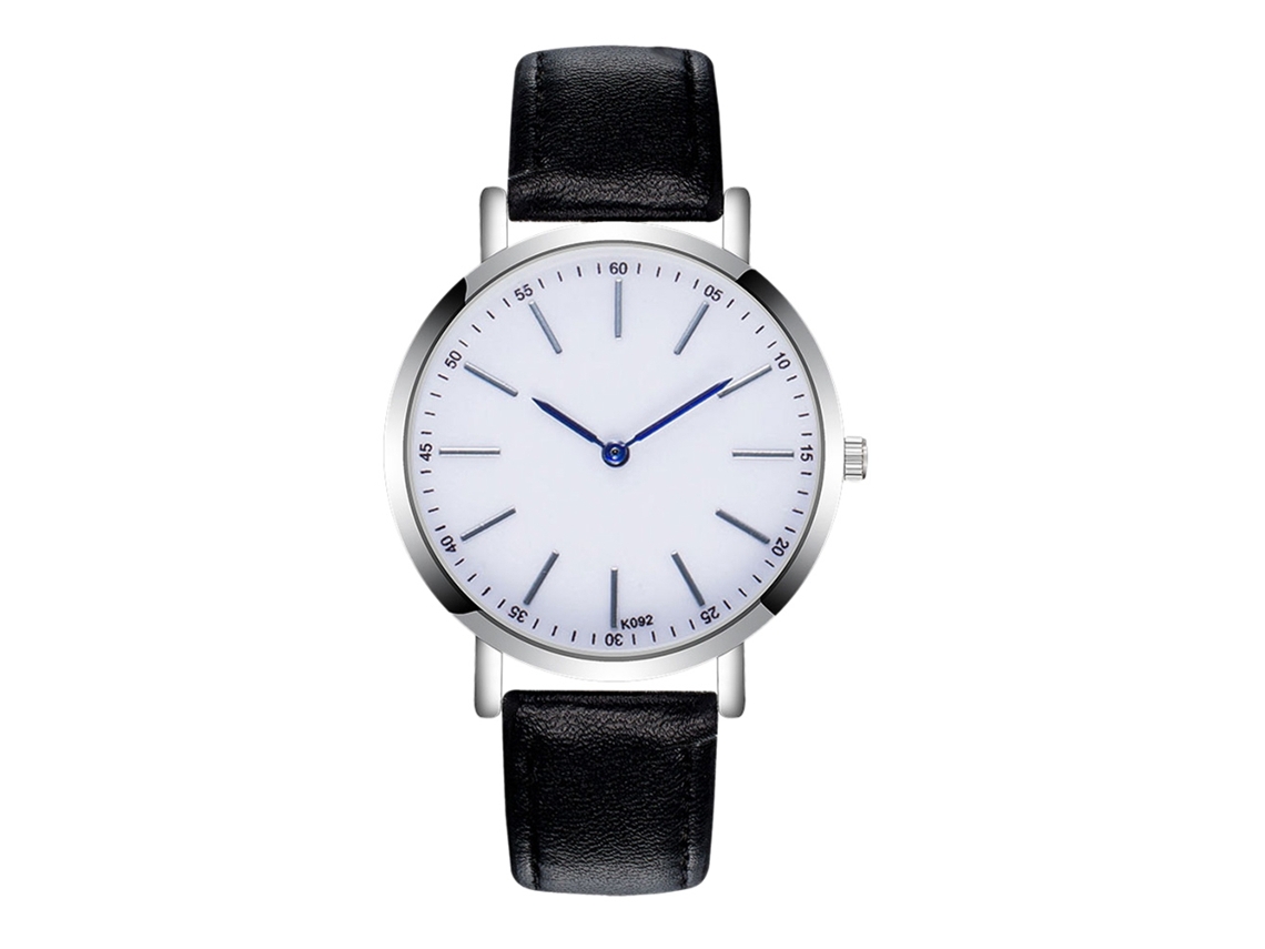 Relógio de pulso masculino elegante Zhoulianfa para negócios com pulseira de couro preta
