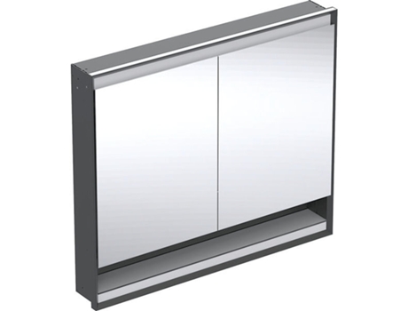 GEBERIT One Armário Espelho com Comfortlight 2 Portas Montagem Oculta com Nicho 105X90X15Cm 505.824.00. Cor: Preto Mate / Alumínio Com