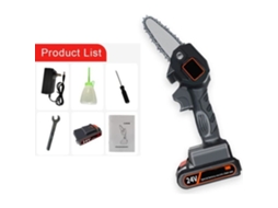 Mini motosserra, podador de motosserra guia de 4, portátil com uma mão 0,7 kg, motosserra elétrica sem fio com bateria ROKOO