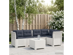 Vidaxl Sofá De Jardim De 5 Pessoas Com Almofadas Visual De Rattan Pp