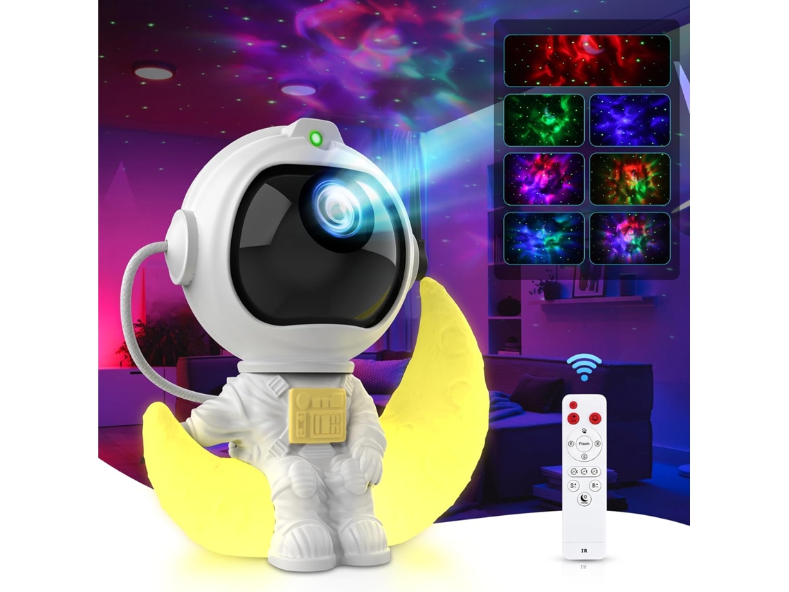 Projetor Galáxia Astronauta, Projetor de Estrelas com Temporizador e Controle Remoto, Projetor de Luz Astronauta Alimentado por Usb BRILVIBERA