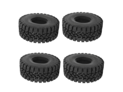 4 Pneus De Rc Crawler Para Scx10 Aro 1.9in Borracha Preta 120mm Diâmetro Adesão Boa 1/10 Rc Carro