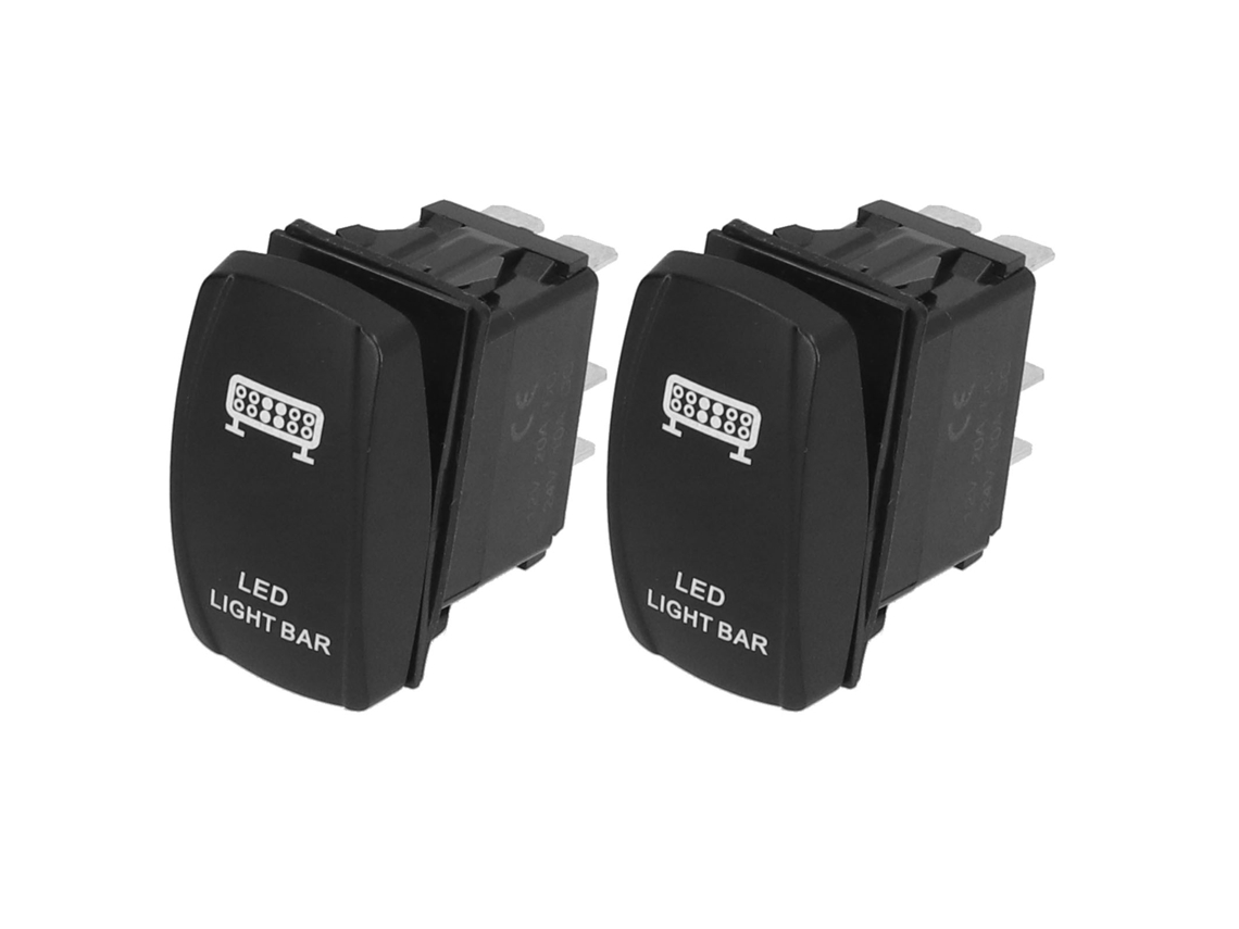 2 Peças Interruptor De Oscilação À Prova De Água Para Carros, Navios, Caminhões 5 Pinos 12v‑24v Led