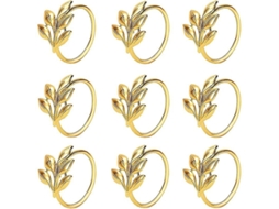 Anéis de guardanapo folha, 20pcs, metal prateado | S/MARCA
