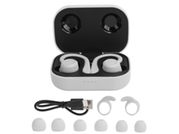 Auriculares Inalámbricos Bluetooth con Gancho para la Oreja Intrauditivos con Estuche de Carga Plata Platino S/MARCA