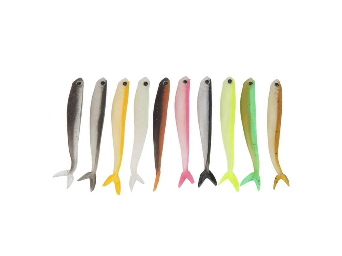 Isca de Pesca de Silicone 8.5cm 2.6g Fishtail 10pcs