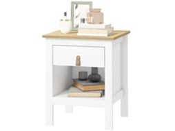 Mesa de Cabeceira com Gaveta e Compartimento (branco, 45x40x55 Cm)