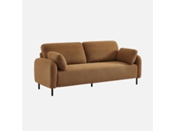 Sofá Boucle E Base De Metal, 3 Lugares, Bege Escuro Sweeek