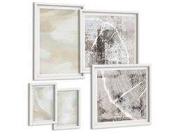 Conjunto De Pinturas Textura Pictórica De Tinta Minimalismo Espelharte (5 Peças)