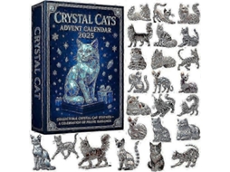 Calendário De Adviento Navideño 2025 Decoração Acrílico Estilo Completo 2d Presentes Surpresa Gatos De Cristal