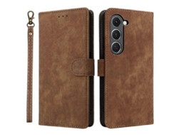 Capa Tipo Carteira Com Bloqueio Rfid E Suporte Para Celular Tkdaddy Para Tecno Spark 40 Pro 4g Km6, Couro Sintético, Marrom