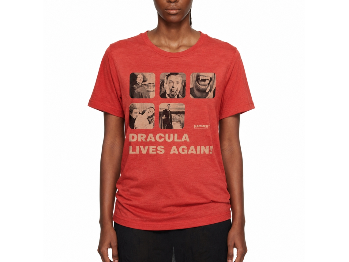 Rockinstone Horror Movies Dracula Risen Heather Red Adult T-shirt Size:xxxl