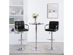 Vidaxl Bancos De Bar 2 Pcs Couro Artificial Preto