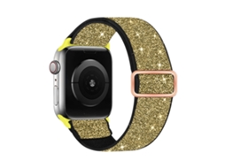 Pulseira Elástica E Brilhante Para Iwatch Séries 11/10/9/ 8/7/6/5/4/3/2/ 1 E Se, Nos Tamanhos 38 Mm, 39 Mm, 40 Mm E 41 Mm Ouro Panoona