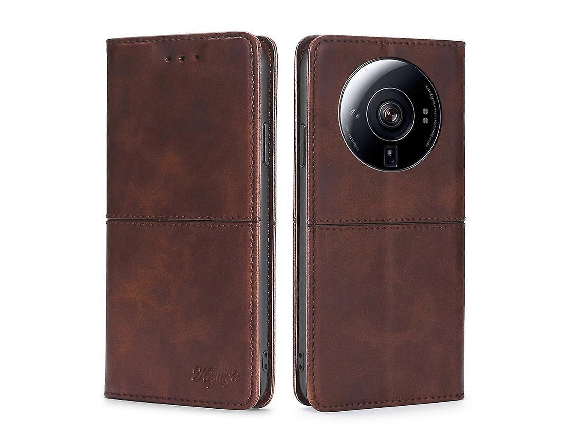 Capa De Couro Com Flip Horizontal Magnética Com Textura De Vaca Para Xiaomi 12s Ultra
