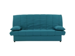 Sofá cama de 3 lugares - Tecido 100% algodão azul pato - 190 x 92 cm - MILA AUCUNE
