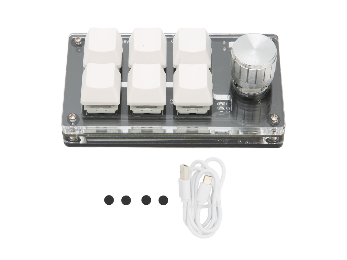 Lurelia Teclado Sem Fios, Bluetooth, Receptor Usb, 6 Teclas, Mecânico, Gaming, Macro, Compacto