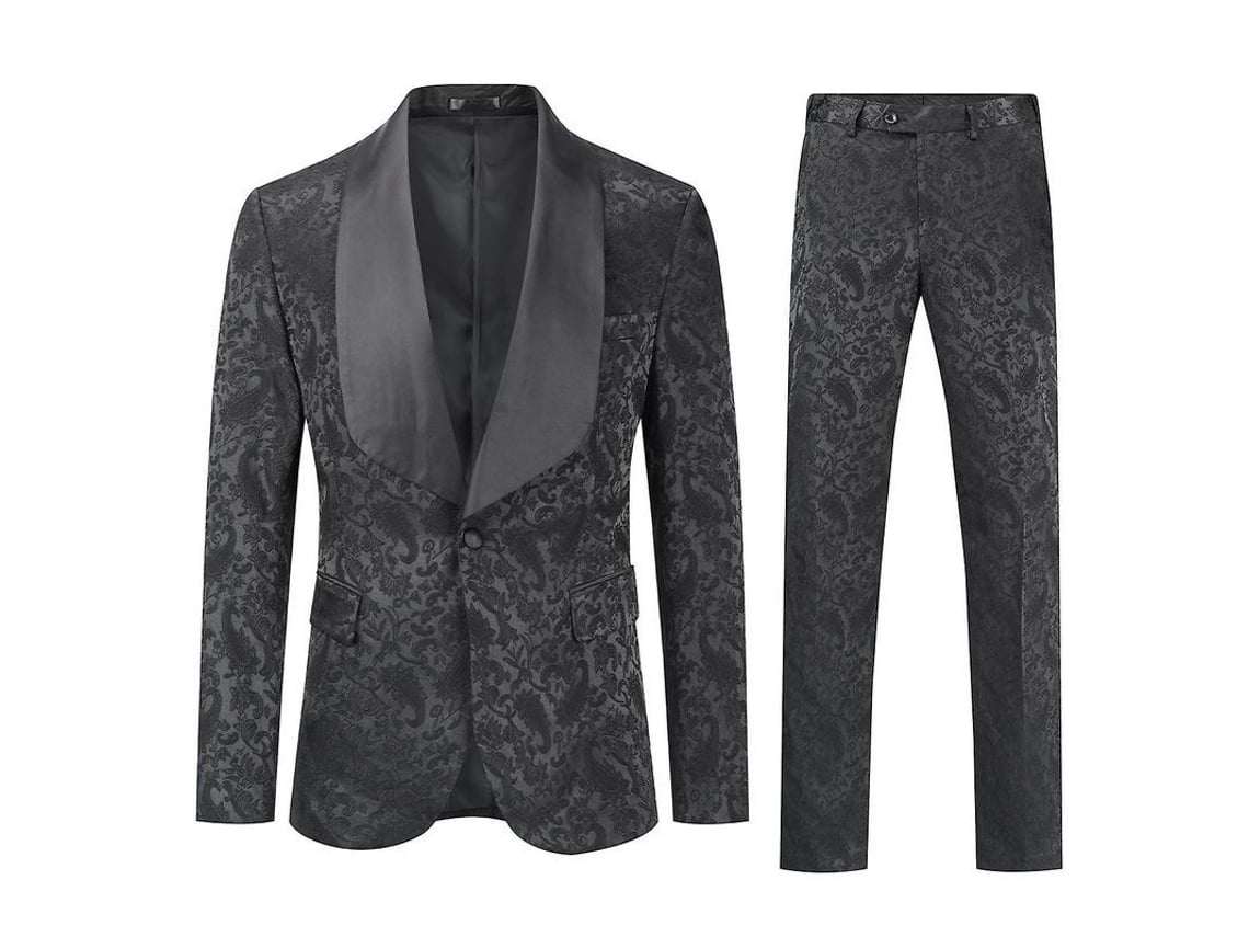2026 traje Hombre Mystdiy 2 Piezas Blazer Pantalones Estampados 1 Botón para Boda